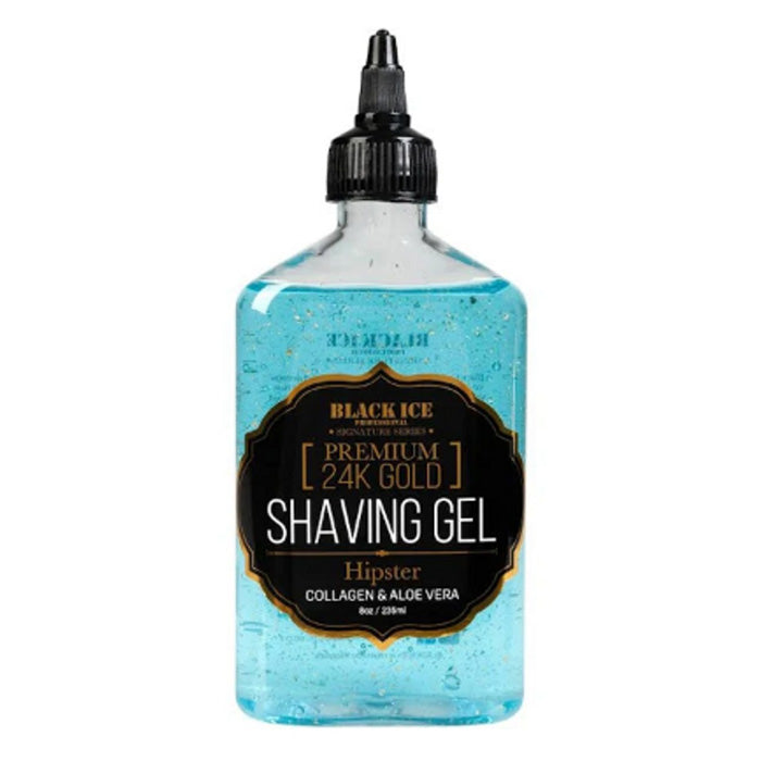 Black Ice Premium 24K Gold Shaving Gel Collagen n Aloe Vera 8oz