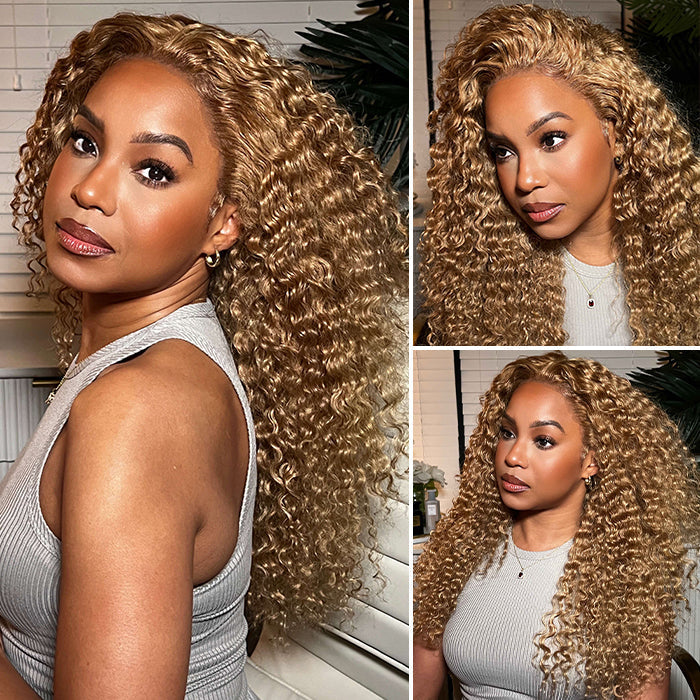 #27 Blonde Pre Plucked Real HD Lace Wigs 180% Density Deep Parting | VIP Special