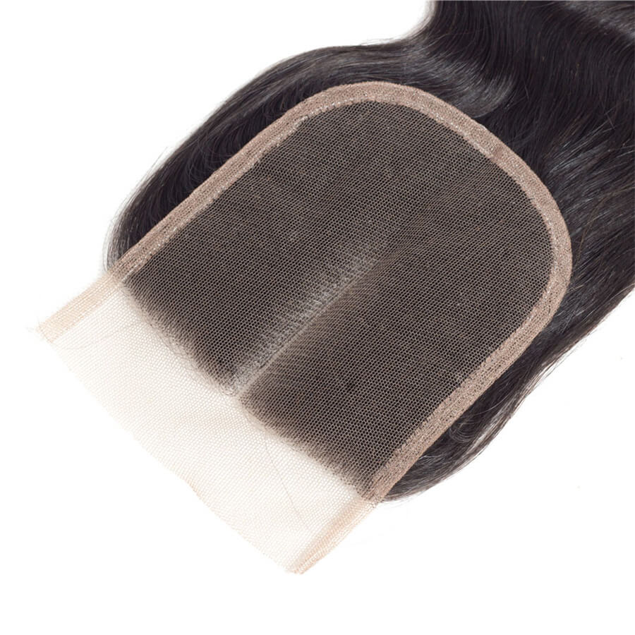 4x4 HD Transparent Lace Closure Straight Human Hair Closure Natural Black Hair Top Swiss Lace