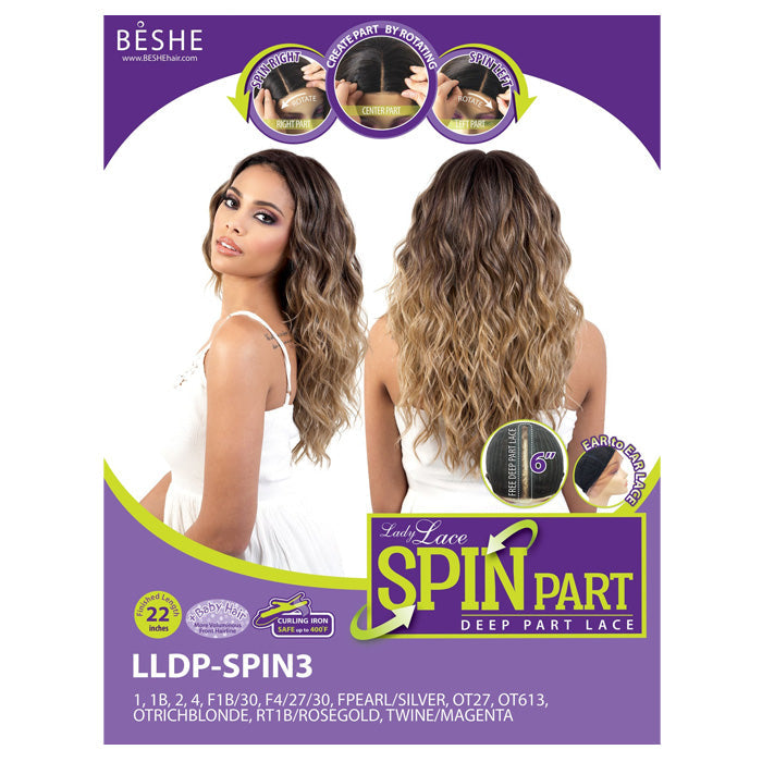Beshe Lady Lace Spin Part 6" Deep Part Swiss Lace Front Wig - LLDP-SPIN3