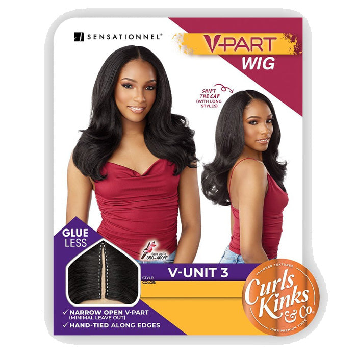 Sensationnel Curls Kinks V-Part Wig Glueless HD Lace Part Wig - V-UNIT 3