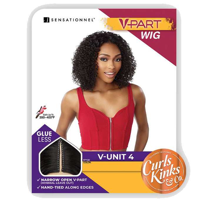 Sensationnel Curls Kinks V-Part Wig Glueless HD Lace Part Wig - V-UNIT 4