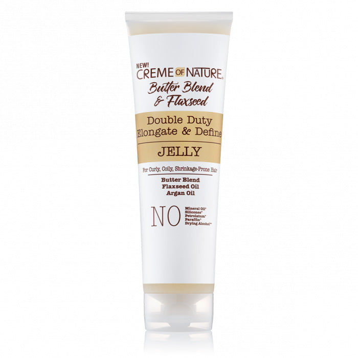 Crème of Nature Double Duty Elongate & Define Jelly Hydrates Detangles - BUTTER BLEND & FLAXSEED 8.4oz