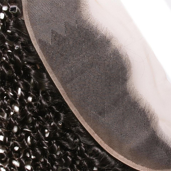 Malaysian Curly Hair Virgin Hair Weave 3 Bundles With 13x4 Lace Frontal Ear To Ear