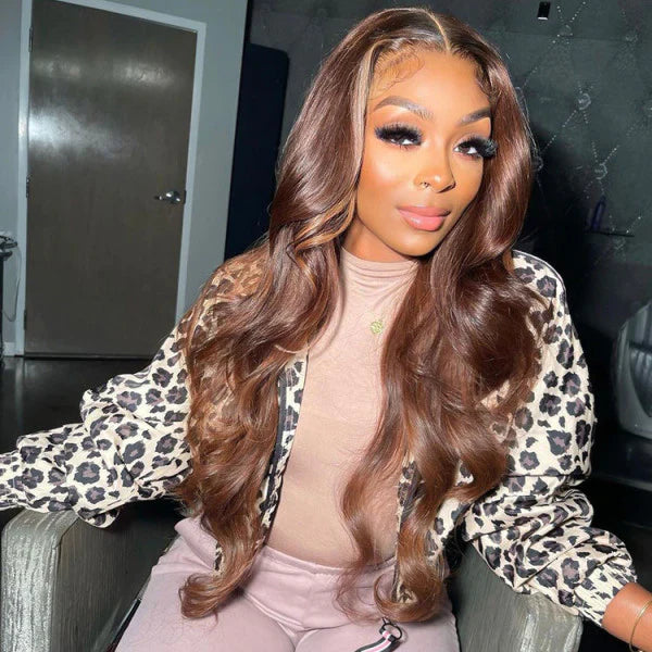 Chocolate Brown Deep Parting High Density HD Lace Front Wigs