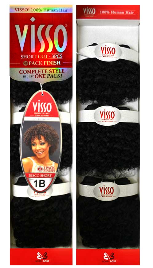 Bobbi Boss Visso 100% Human Hair Weave DISCO SHORT 3 Pcs (1 Pack Finish)