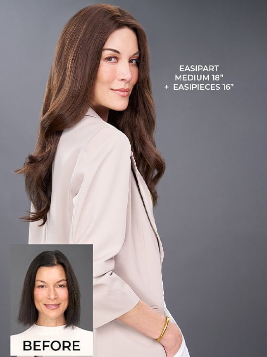 easiPart Medium 18" | Remy Human Hair Topper (Mono Top) | CLOSEOUT