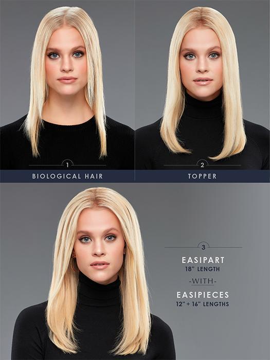 easiPieces 12" L x 4" W | Remy Human Hair Piece (1 Piece)