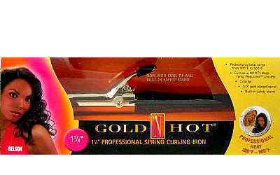 Gold 'N Hot Professional SPRING GRIP Curling Iron 3/8"