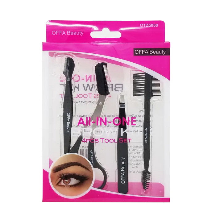 Offa Beauty Brow Kit Tool Set ALL-IN-ONC 4 Pcs