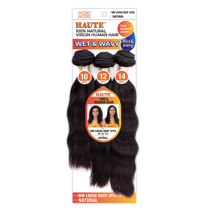 Model Model Haute 100% Virgin Human Hair Wet & Wavy Weave 3pc - LOOSE DEEP