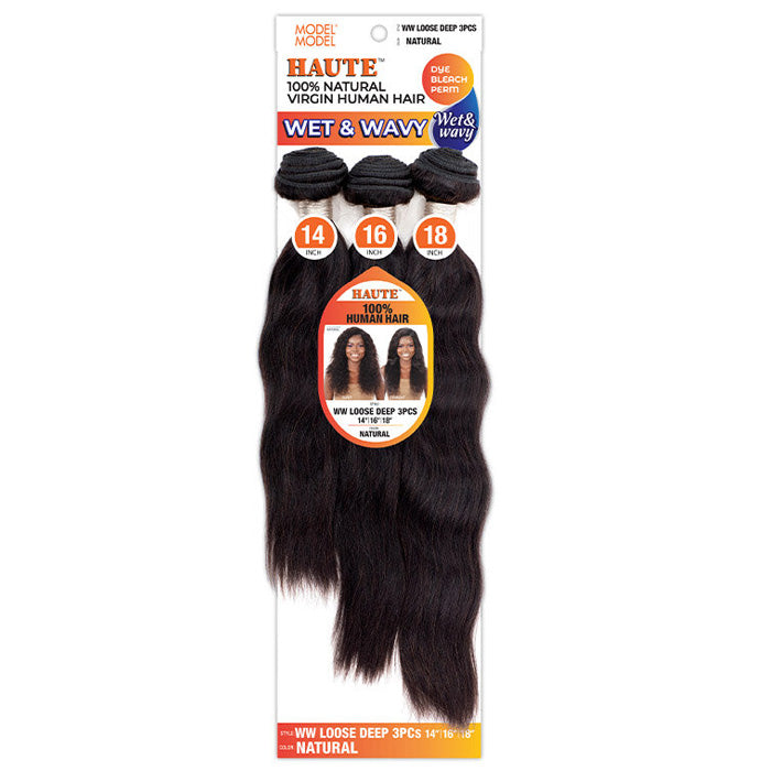 Model Model Haute 100% Virgin Human Hair Wet & Wavy Weave 3pc - LOOSE DEEP