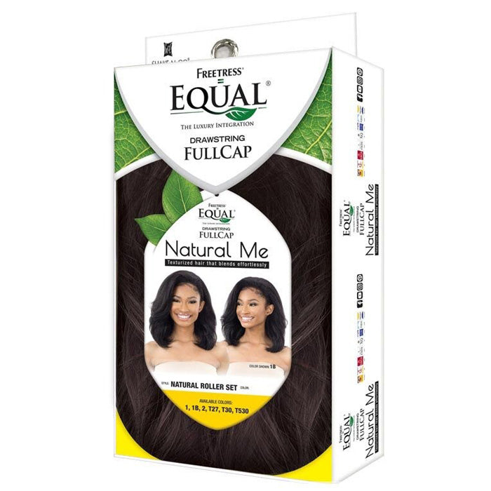 Freetress Equal Natural Me Drawstring Fullcap Half Wig - NATURAL ROLLER SET