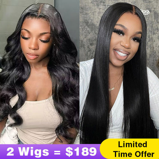 2Wigs = $189 | 8x5 Glueless Body Wave Wig + 8x5 Glueless Straight Wig