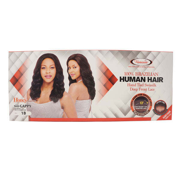 Vanessa Honey Brazilian Unprocessed Human Hair Swissilk Deep Lace Front Wig TH35 GAPPY