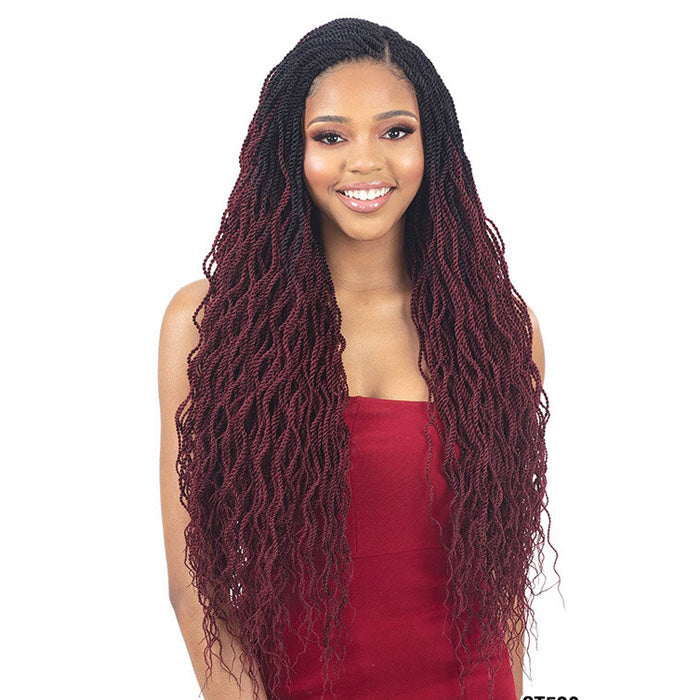 Model Model Glance Crochet Braids - WAVY FEATHERED TWIST BRAID 24" 3X