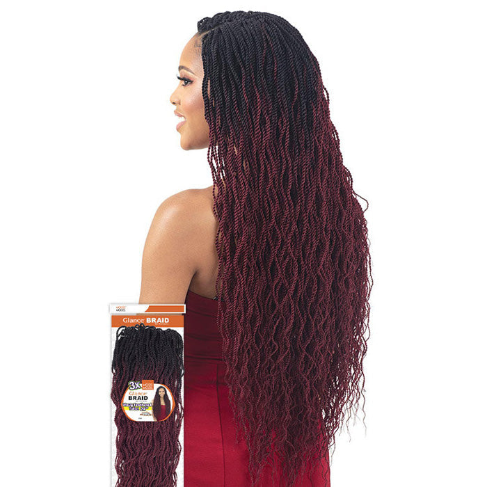 Model Model Glance Crochet Braids - WAVY FEATHERED TWIST BRAID 24" 3X