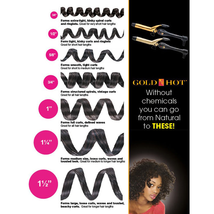 GOLD 'N HOT Professional Ceramic Spring Curling Iron 1"