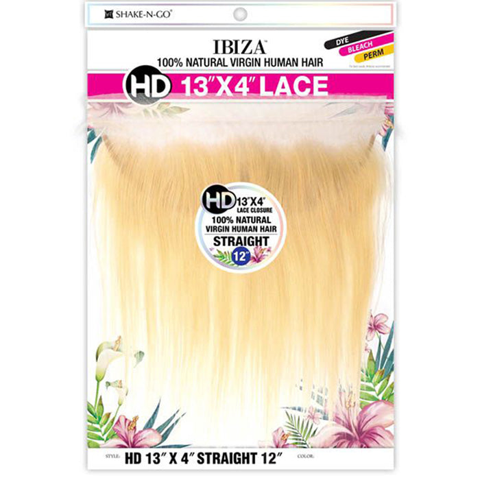 Shake N Go 100% Virgin Human Hair 13X4 HD Lace Closure - STRAIGHT 12
