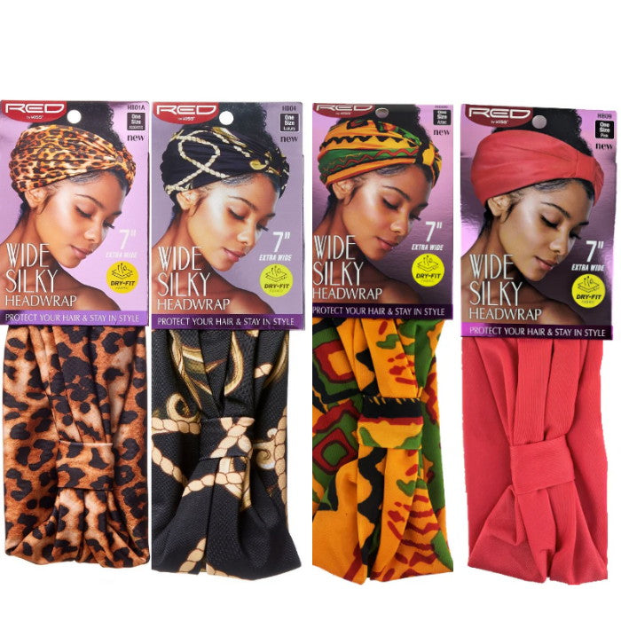 RED WIDE DRY FIT HEADWRAP