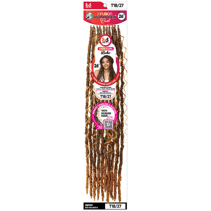 Bobbi Boss Infusion Human Hair Curl Crochet Braids - HBF001 DEEP CURL BOHO LOCS 26"