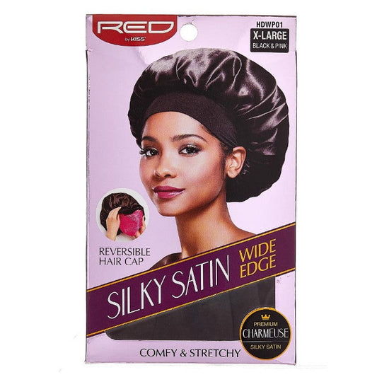Red by Kiss X Large Silky Satin Wide Edge Reversible Hair Cap