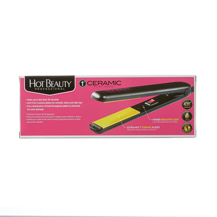 HOT BEAUTY Professional Ceramic Flat Iron 1"
