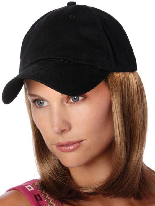 Classic Baseball Hat - Black | Synthetic Hair Piece | CLOSEOUT