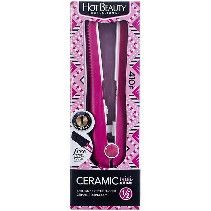 HOT BEAUTY CERAMIC 1/2" MINI FLAT IRON