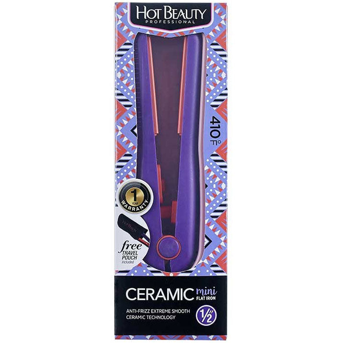 HOT BEAUTY CERAMIC 1/2" MINI FLAT IRON