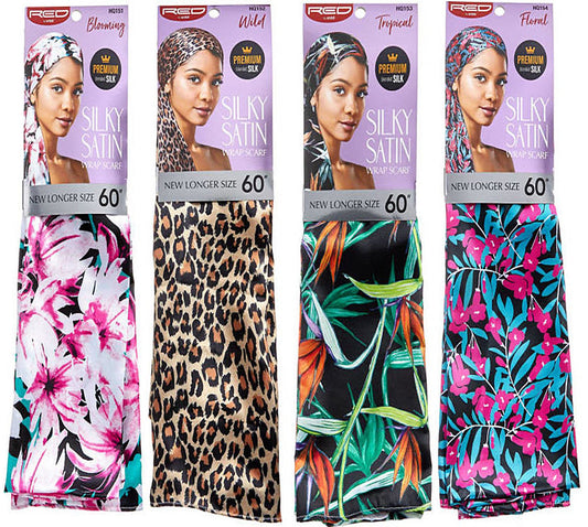 RED BY KISS SILKY SATIN EDGE SATIN WRAP SCARF