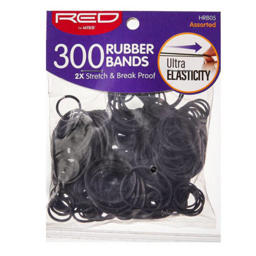 RED by Kiss Assorted Ultra Elastic Rubber Bands 300pcs (HRB05)