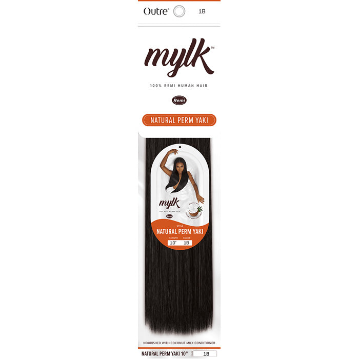 Outre Mylk 100% Remy Human Hair Weaves - NATURAL PERM YAKI 10"/12"/14"
