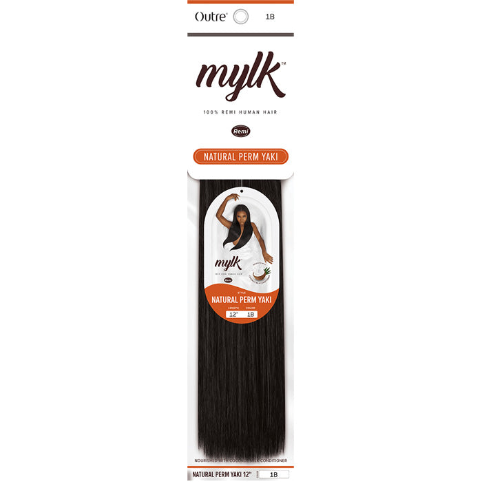 Outre Mylk 100% Remy Human Hair Weaves - NATURAL PERM YAKI 10"/12"/14"
