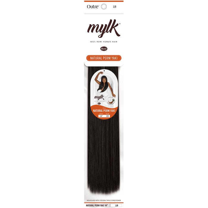 Outre Mylk 100% Remy Human Hair Weaves - NATURAL PERM YAKI 10"/12"/14"