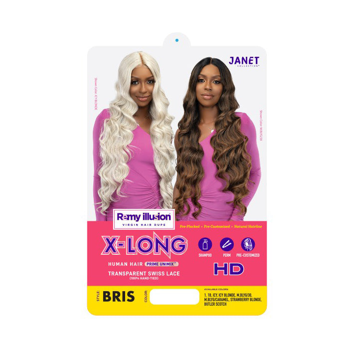 Janet Collection Remy Illusion X-Long Human Hair Mix HD Lace Wig - BRIS
