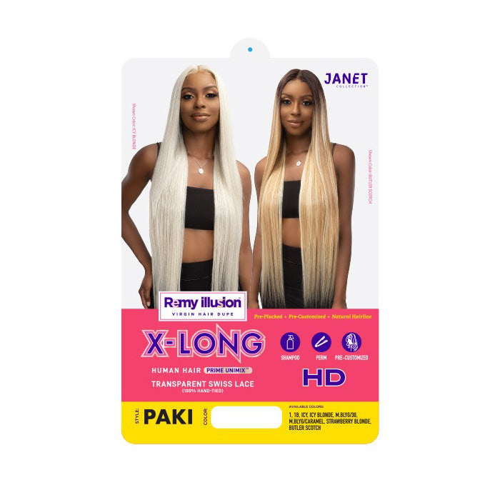 Janet Collection Remy Illusion X-Long Human Hair Mix HD Lace Wig - PAKI