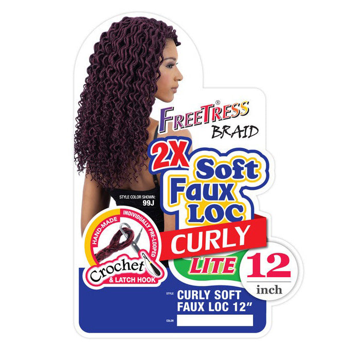 Freetress Braid Pre-Looped Crochet 2X SOFT CURLY FAUX LOC 12 Inch