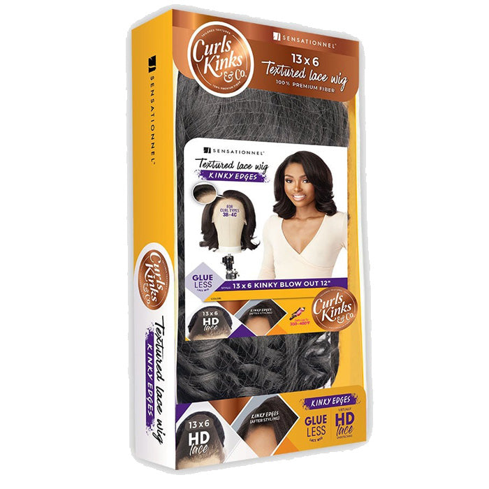 Sensationnel Curls Kinks Glueless HD 13x6 Lace Front Wig - 13x6 KINKY BLOW OUT 12" - Kinky Edges