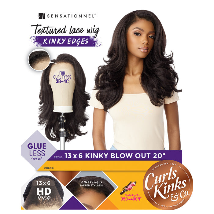 Sensationnel Curls Kinks Glueless HD 13x6 Lace Front Wig - 13x6 KINKY BLOW OUT 20" - Kinky Edges