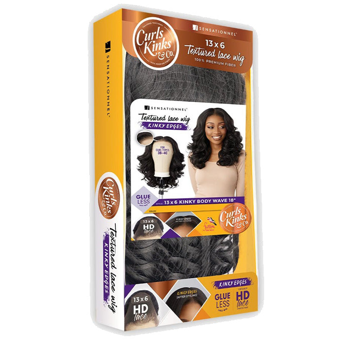 Sensationnel Curls Kinks Glueless 13x6 HD Lace Front Wig - 13x6 KINKY BODY WAVE 18"