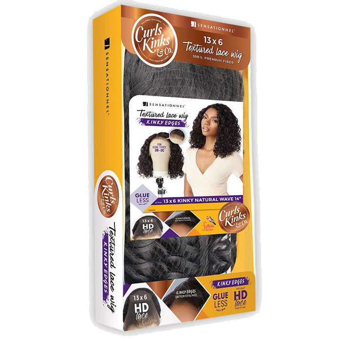 Sensationnel Curls & Kinks Glueless 13x6 HD Lace Front Wig - 13x6 KINKY NATURAL WAVE 14 - Kinky Edges