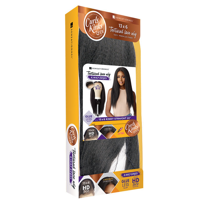 Sensationnel Curs Kinks & Co Glueless Kinky Edges 13x6 HD Lace Front Wig - 13x6 KINKY STRAIGHT 24"