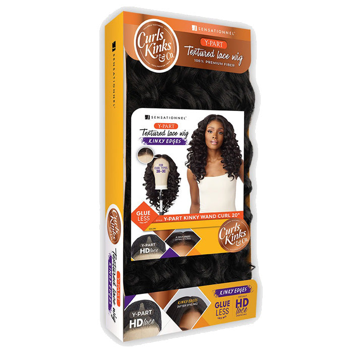 Sensationnel Curls Kinks & Co Glueless Textured HD Lace Front Wig - Y-PART KINKY WAND CURL 20" - Kinky Edges