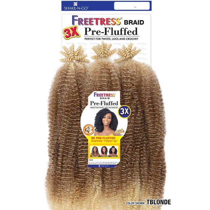 Freetress Pre-Looped Crochet Braid - 3X PRE-FLUFFED POPPIN TWIST 16"