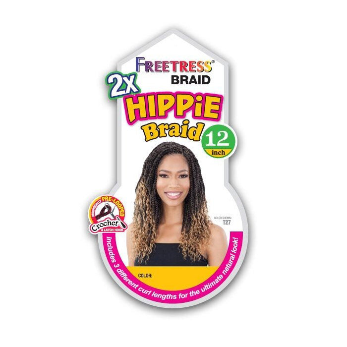 Freetresss Pre-Looped Crochet Braid - 2X HIPPIE BRAID 12"