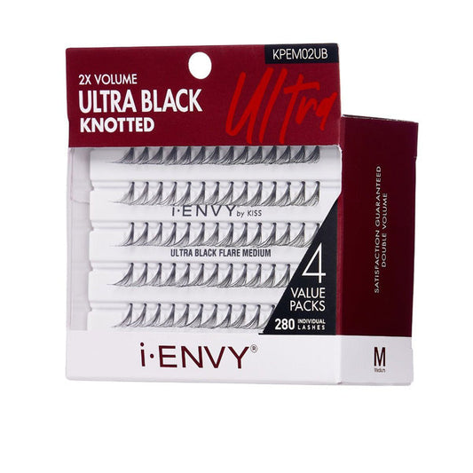Kiss i-envy Individual Eyelashes - ULTRA BLACK MEDIUM MULTI PACK KPEM02UB