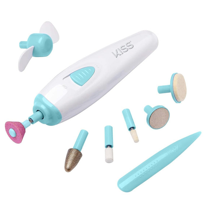 Kiss New York Battery Operated Nail File 9 Pieces - POWER FILE TO GO