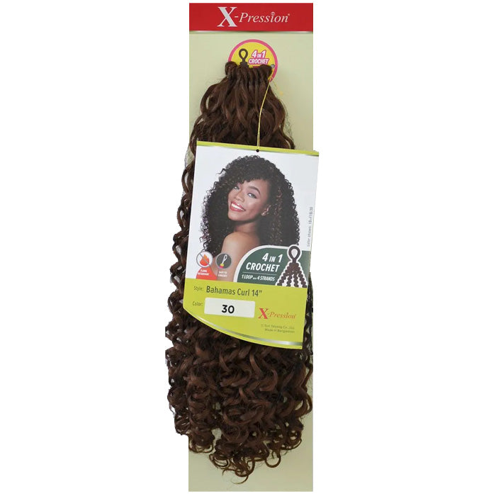 Outre X-Pression 4 In 1 Pre Loop Crochet Braid BAHAMAS CURL 14 Inch