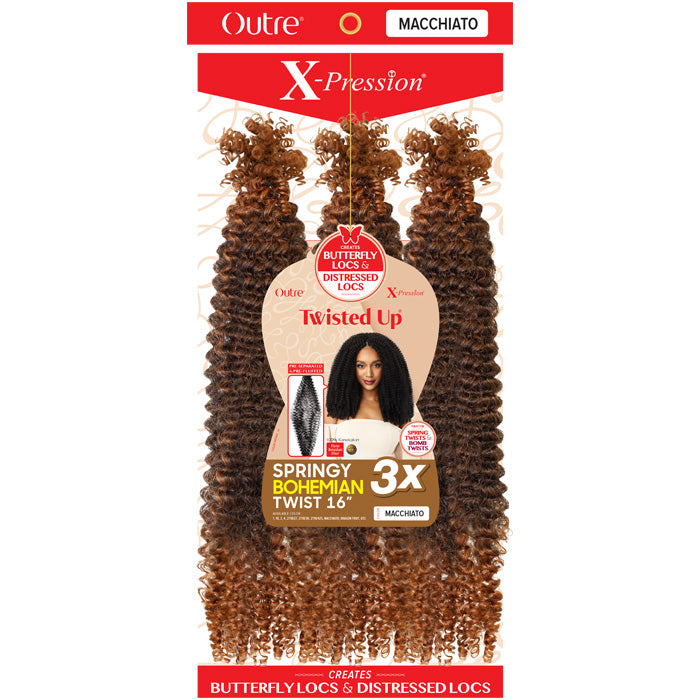 Outre X-Pression Twisted Up Crochet Braids 3X - SPRINGY BOHEMIAN TWIST 16"